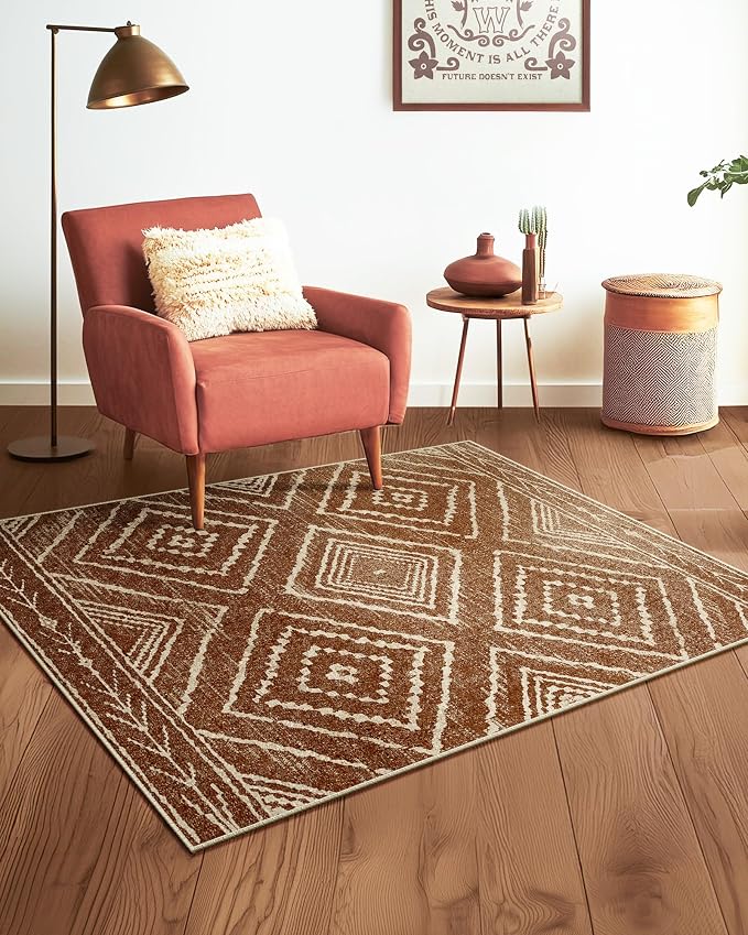 BESTSWEETIE Area Rug 3x4 Rug Machine Washable Non-Slip Low Pile Print Pattern - Image 6