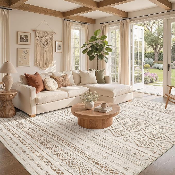 Nakagishi Area Rug Living Room Rugs: 7x9 Large Soft Machine Washable Boho - Image 2
