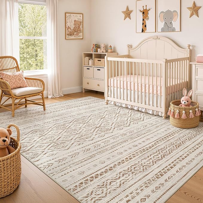 Nakagishi Area Rug Living Room Rugs: 7x9 Large Soft Machine Washable Boho - Image 7