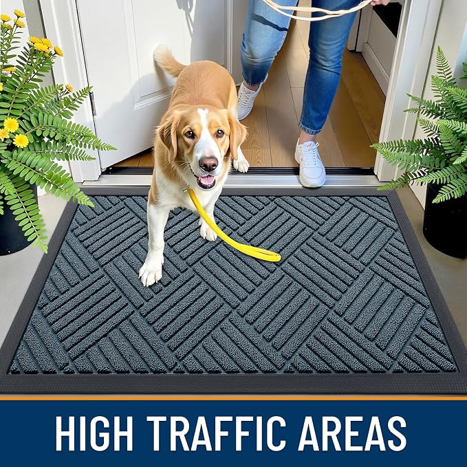OLANLY Front Door Mat Outside Entrance 47x32, Heavy Duty Sturdy Natural Rubber - Image 5