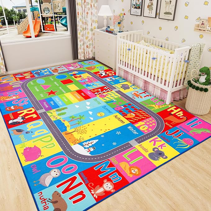 HOMORE Kids Rug, 7x10 ABC Rugs for Playroom Educational Rug for Childerns - Image 8