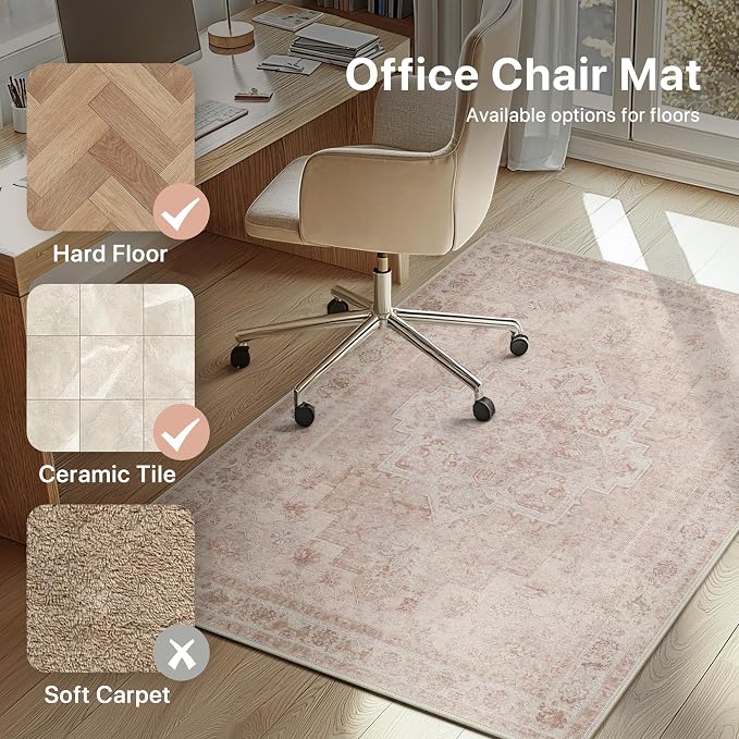 36"x60" Office Chair Mat for Hardwood Tile Floor, Under Desk Carpet Protector - Image 3