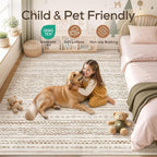 Nakagishi Area Rug Living Room Rugs: 7x9 Large Soft Machine Washable Boho - Image 4