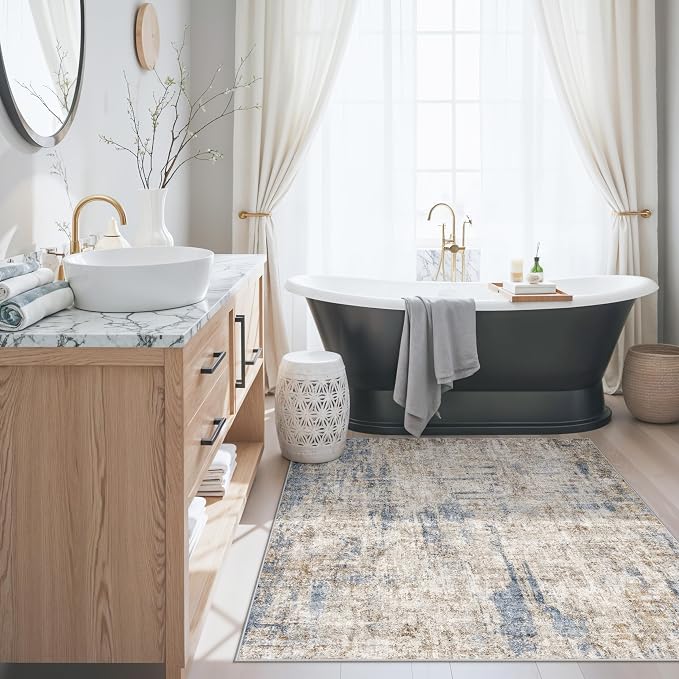 4x4 Square Entryway Rug Washable – Non-Slip Small Area Rug - Image 4