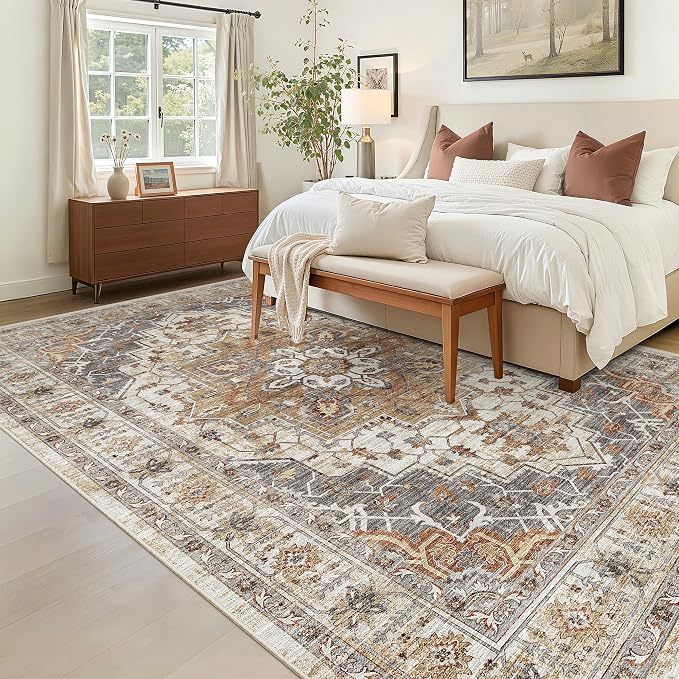 Madane 6x9 Area Rugs for Living Room, Stain Resistant Washable Rugs, Non-Slip - Image 2