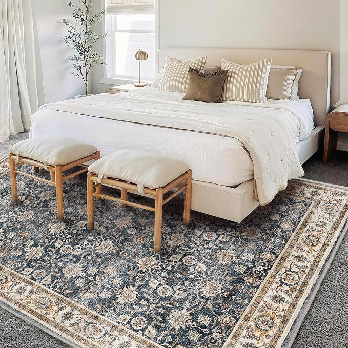 CHAMPLANT Washable Area Rug 9'x12' Retro Boho Design Non-Shedding Easy Care - Image 3