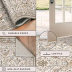 Moss 5x7 Living Room Area Rug, Vintage Washable Rug - Image 5