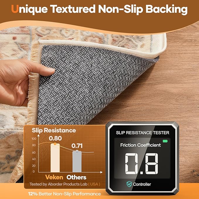 Veken Non Slip Cushioned Runner Rug Pad Gripper 2 x 8 Ft, Felt and Silicone - Image 3