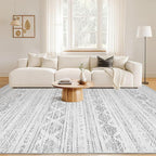 Nakagishi 5x8 Area Rugs Living Room: Washable Boho Large Neutral Soft Farmhouse - Image 5
