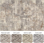 8x10 Area Rugs Living Room: Washable Large Abstract Neutral Modern Soft Rug - Image 9