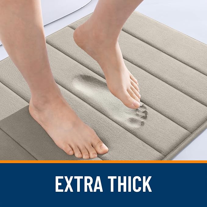 OLANLY Memory Foam Bath Mat 35x24, Super Soft Absorbent Bathroom Rugs, Quick Dry - Image 6