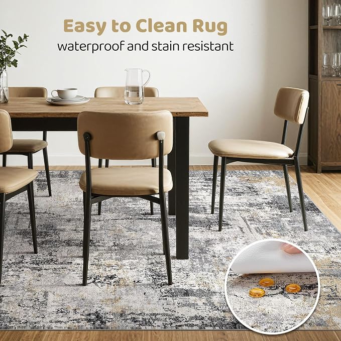 10x12 Area Rug Living Room: Washable Large Abstract Soft Stain Resistant Indoor - Image 6