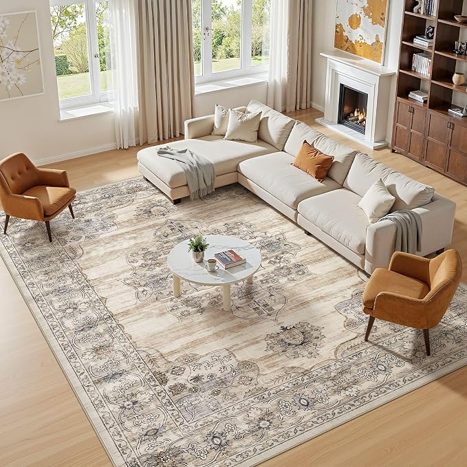 Washable 5x7 Area Rug for Living Room by JessibouAreaRug