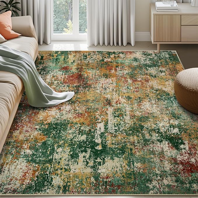 RELEANY Washable Area Rugs 10'x14 Non-Slip Modern Abstract Soft by RELEANY
