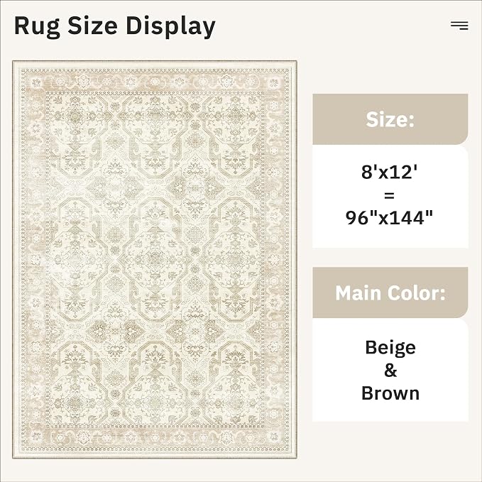 Soalmost Washable Area Rug 8x12, Large Soft Rugs - Image 5