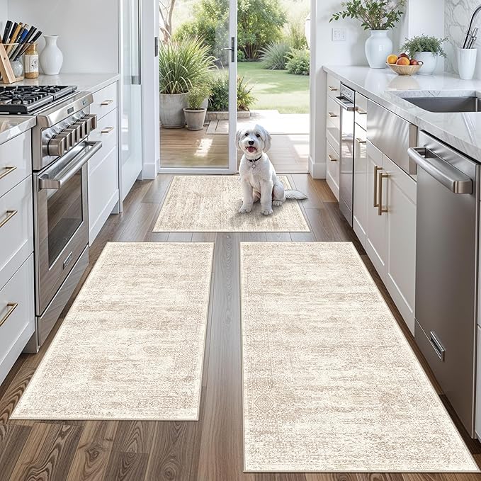 Kitchen Rug Sets 3 Piece Washable – Non Slip Modern Boho Small Kitchen Rugs and by BYYVOORugsforYourHome