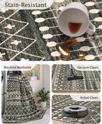 Miukiki 5x7 Area Rug for Living Room Moroccan Washable Rugs Non Slip Indoor - Image 4