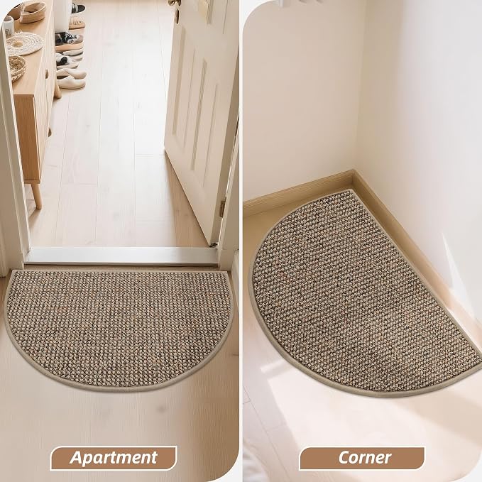 BEQHAUSE Dirt Trapper Door Mat 17" x 30" Half Circle Non Slip Washable Doormats - Image 9