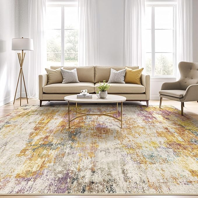10X12 Area Rugs Living Room: Washable Large Abstract Modern Soft Stain - Image 5
