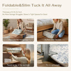 4x6 Washable Neutral Area Rug Blue Vintage Entryway Office Carpet Non-Slip Soft - Image 7
