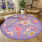 RELEANY Floral 4ft Area Rugs Washable Print Boho Cute Carpet Non Slip Flower - Image 8