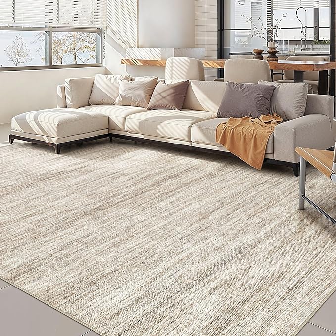 Nakagishi 9x12 Area Rugs Living Room: Washable Large Vintage Rug Neutral by NakagishiAreaRug