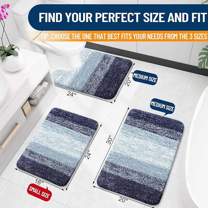 OLANLY Bathroom Rugs Mat 34x21, Extra Soft Absorbent Microfiber Bath Rugs - Image 2
