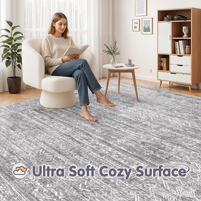Washable Rug 6x9 Area Rugs: Modern Geometric Rugs - Image 9