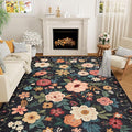 DUKINO 5x8 Area Rug for Living Room, Washable Lightweight Non Slip Floral by DUKINO