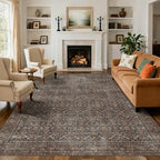 Latte&Fog 8x10 Area Rugs for Living Room, Large Vintage Taupe Brown Washable Rug - Image 4