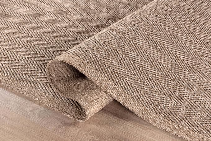 CAMILSON Easy Jute Rug 8x10, Indoor Outdoor Natural Color Fiber Area Rugs - Image 3