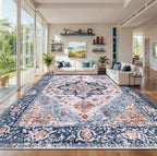 SERISSA 10x12 Area Rugs for Living Room, Large Washable Non-Slip Boho Rug by SERISSAHomeDecorCollection