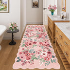 DUKINO 3x8 Washable Runner Rug, Soft Indoor Floral Non Slip Long Runner Rug - Image 3