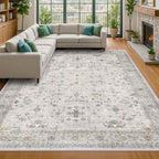 Hazo Haus Boho Light Grey Living Room Rug 8x10 by HazoHaus
