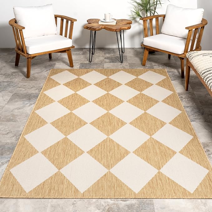 Nuloom Outdoor Performance Collection Sabina Tan/Ivory, High Traffic, Stain - Image 9