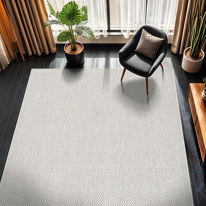 CAMILSON Easy Jute Rug 9x12, Indoor Outdoor Off-White Color Fiber Area Rugs - Image 9