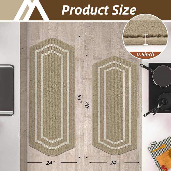COSY HOMEER Kitchen Rugs and Mats Sets of 2PCS Non Slip Kitchen Mats - Image 8