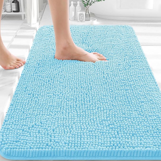 OLANLY Bathroom Rugs 36x24, Extra Soft Absorbent Chenille Bath Rugs, Rubber by OLANLY