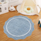 GarveeHome Scalloped Round Area Rugs, Washable Small Round Rug 3ft Non-Slip - Image 8