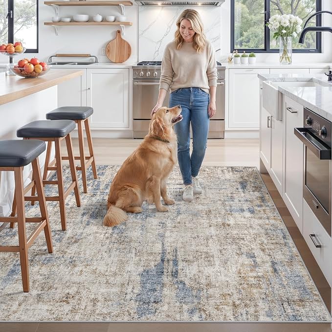 ZHXXUJ 7x7 Square Washable Area Rug, Non-Slip Indoor Rug - Image 3