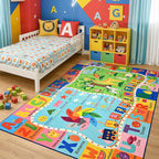 Maxsoft Kids Rug for Playroom, Educational 6x9 Play Mat for Classroom, Washable - Image 4