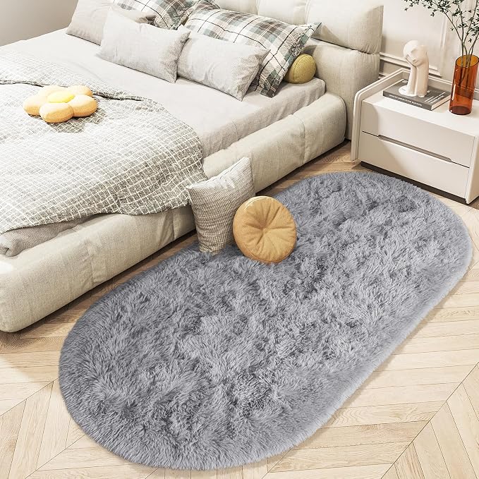 LOCHAS Bedroom Rug 2.6' x 5.3', Soft Oval Throw Rugs Carpet - Image 6