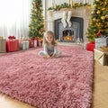 Amdrebio Blush Pink Area Rugs for Living Room Girls Bedroom, 6x9 Kawaii Shaggy by Amdrebio
