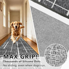 Non Slip Hallway Runner Rug 2x8, Modern Distressed Stripe, Washable Long Rug - Image 4