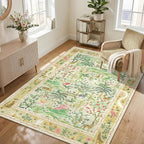 8x10 Washable Rug for Living Room Green Animal Print Large Bedroom Rugs Non - Image 9