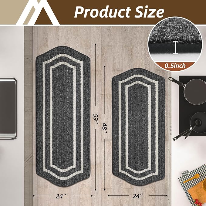 COSY HOMEER Kitchen Rugs and Mats Sets of 2PCS Non Slip Kitchen Mats - Image 7