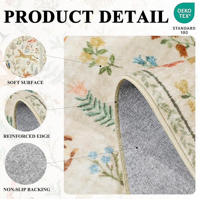 DUKINO 2x5 Rug for Hallway, Washable Kitchen Runner Rug - Image 5