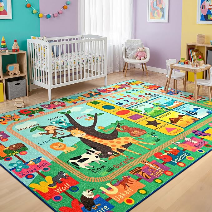 Maxsoft Kids Rug for Playroom, Educational 3x5 Play Mat for Classroom, Washable - Image 5