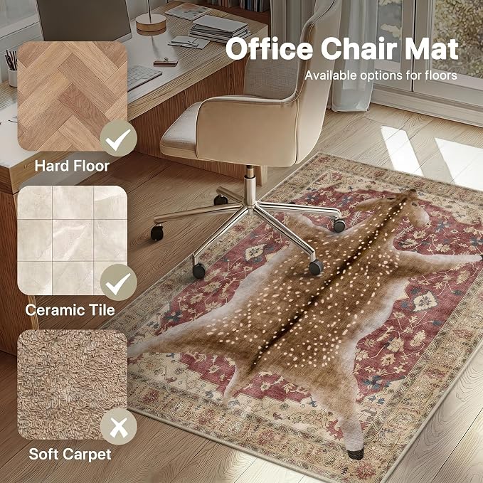 48"x72" Office Chair Mat for Hardwood Tile Floor, Under Desk Carpet Protector - Image 3