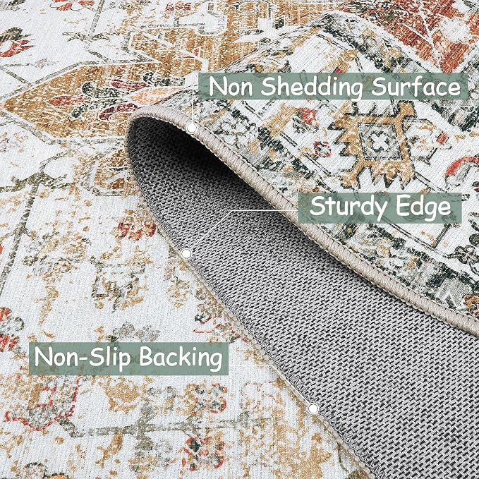 Moynesa Living Room Area Rug 9x12, Ultra-Thin Washable Large Rugs - Image 5